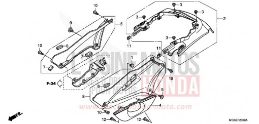 COUVERCLE LATERAL/CAPOT ARRIERE ST1300AE de 2014